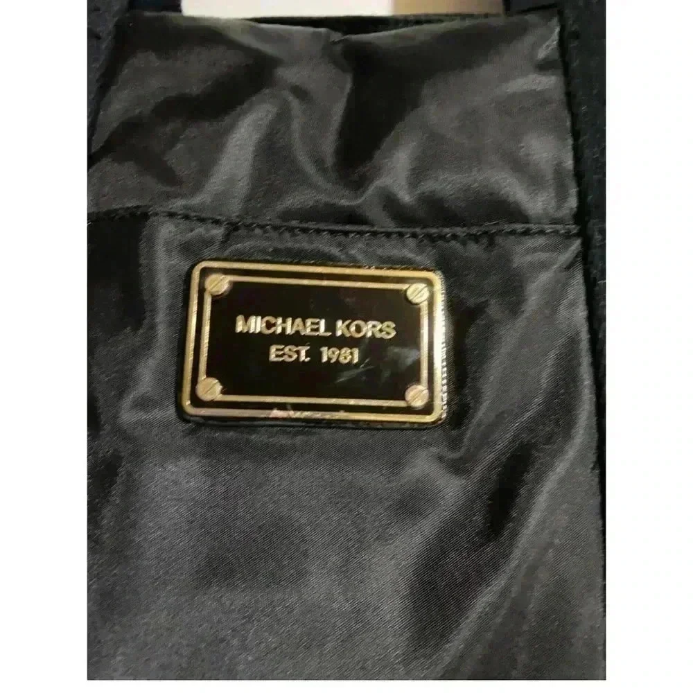 Michael kors black nylon hobo handbag